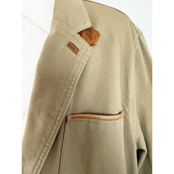 ORVIS Jacket Zambezi Mens 48T Leather Elbow Patch Tan Canvas Sport Coat Hunting - Picture 3 of 10